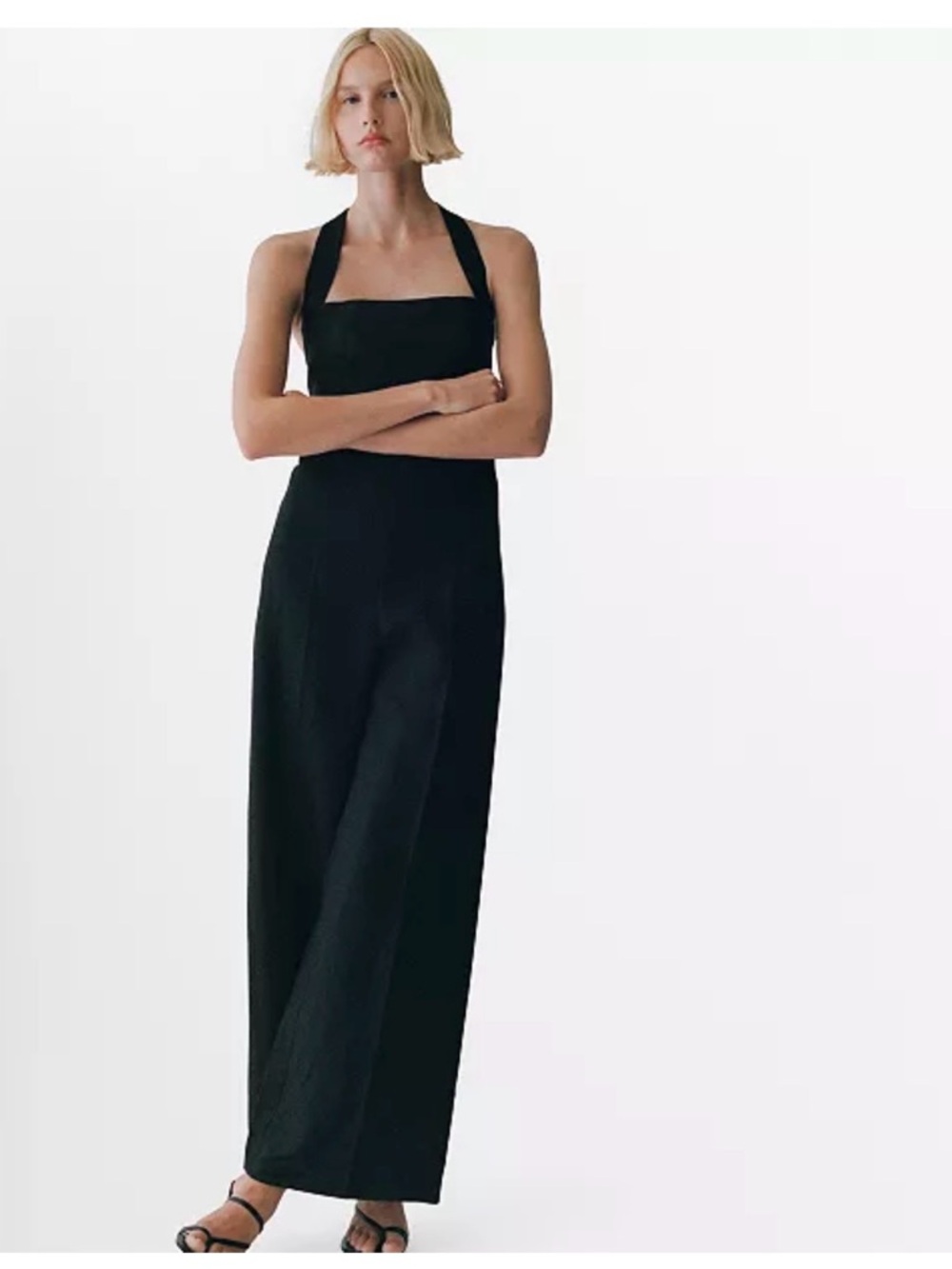 NWT - Mango, Women’s Linen Halter Jumpsuit (100% Linen)